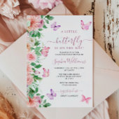 Elegante Butterfly Pink & Lila Floral Baby Dusche Einladung