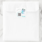 Elegante Butterfly QR Code Business Square Sticker (Tasche)