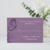 Elegante Butterfly Response Card RSVP Karte (Stehend Vorderseite)