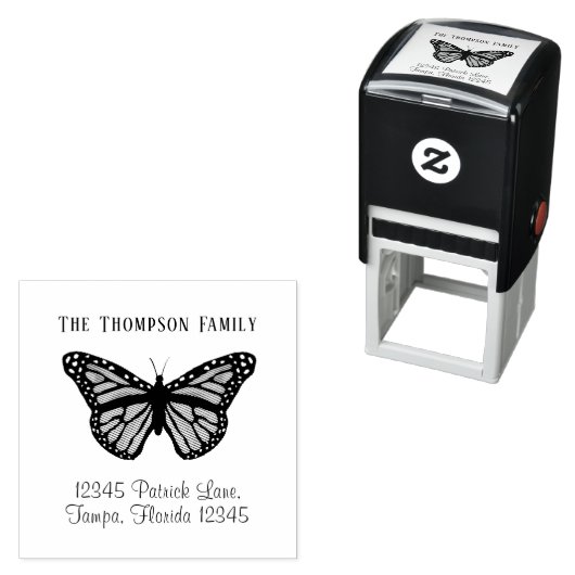 Elegante Butterfly Rücksendeadresse Custom Permastempel (Beispiel)