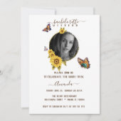 Elegante Butterfly Sonnenblumen Bachelorette Woche Einladung (Vorderseite)