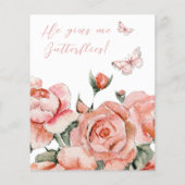 Elegante Butterfly Tee Blumendusche Bingospiel (Rückseite)