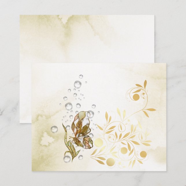 Elegante Butterfly und Pearl Fantasy-Papierblätter (Vorne/Hinten)