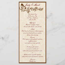 Elegante Butterfly Wedding Menu Card Menükarte