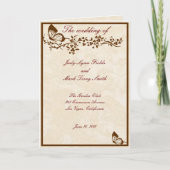 Elegante Butterfly Wedding Program Card Programm (Vorderseite)