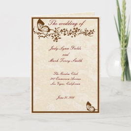 Elegante Butterfly Wedding Program Card Programm