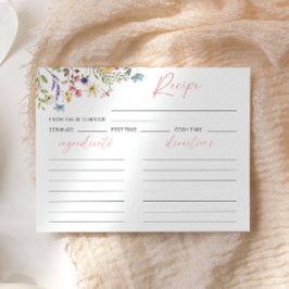 Elegante Butterfly-Wildblumen Rezept-Karte