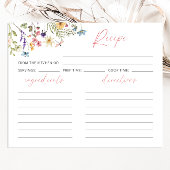 Elegante Butterfly-Wildblumen Rezept-Karte