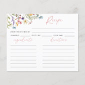 Elegante Butterfly-Wildblumen Rezept-Karte (Vorderseite)