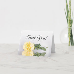 Elegante Buttergelbe Rosen-Hochzeitsfoto innen Dankeskarte