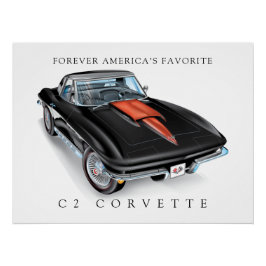ELEGANTE C-2-VETTE-ILLUSTRATION POSTER