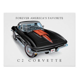 ELEGANTE C-2-VETTE-ILLUSTRATION POSTER