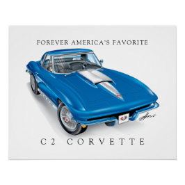 ELEGANTE C-2-VETTE-ILLUSTRATION POSTER