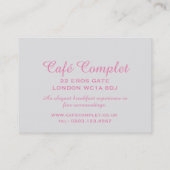 Elegante Café Visitenkarte (Rückseite)