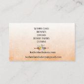 Elegante Cake Bakery Business Cards Visitenkarte (Rückseite)