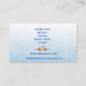 Elegante Cake Bakery Business Cards Visitenkarte (Rückseite)