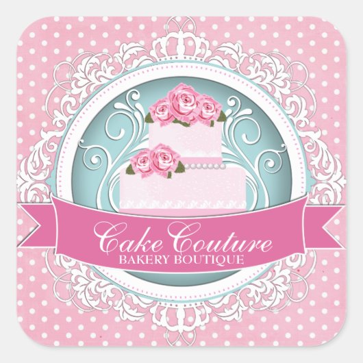 Elegante Cake Box Stickers (Vorderseite)