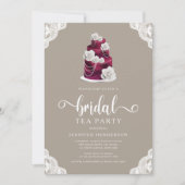 Elegante Cake Bridal Tea Party Einladung (Vorderseite)
