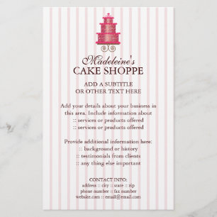 Elegante Cake Custom Bäckerei Geschäftsflyer Flyer