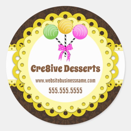 Elegante Cake Pops Bäckerei Packaging Siegel Runder Aufkleber (Vorderseite)