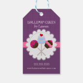 Elegante Cake Pops in Lila Geschenkanhänger (Rückseite)