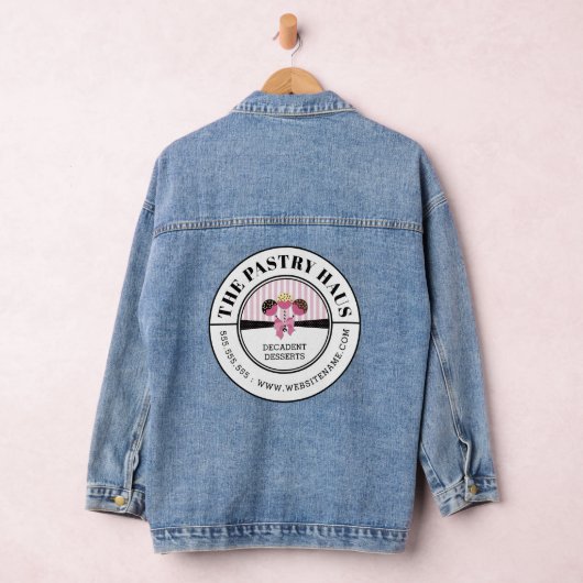 Elegante Cake Pops Kurven Text Werbung Jeansjacke (Hangar)