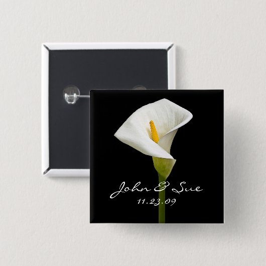 Elegante Cala Lily - Square Button (Vorne & Hinten)
