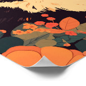 Elegante Calico Katze im Blumengarten Matte Poster (Ecke)