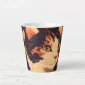 Elegante Calico Katze im Blumengarten Milchtasse (Vorderseite)