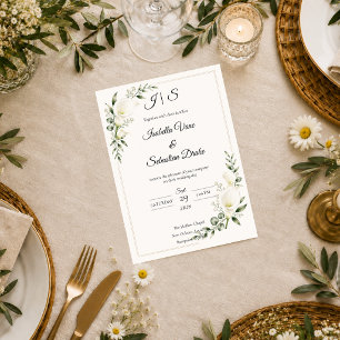 Elegante Calla-Lilie Minimalismus-Hochzeit Einladung