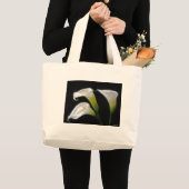 Elegante Calla-Lilien-Blumen 7 Painterly Jumbo Stoffbeutel (Vorderseite (Produkt))