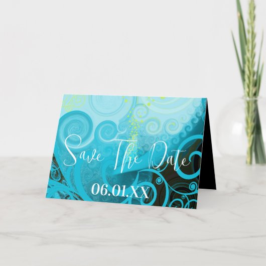 Elegante Calla Lily BlueBerry Wirbel Einladung (Vorderseite)