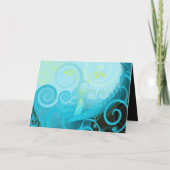 Elegante Calla Lily BlueBerry Wirbel Einladung (Rückseite)