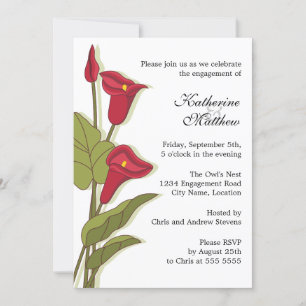Elegante Calla Lily in Magenta Engagement Party Einladung