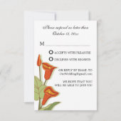 Elegante Calla Lily in Orange RSVP Cards Einladung (Rückseite)