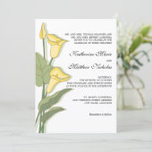 Elegante Calla Lily in Yellow Wedding Einladung (Stehend Vorderseite)