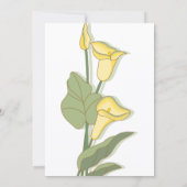 Elegante Calla Lily in Yellow Wedding Einladung (Rückseite)