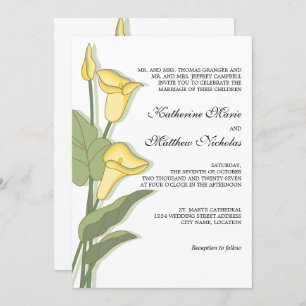 Elegante Calla Lily in Yellow Wedding Einladung