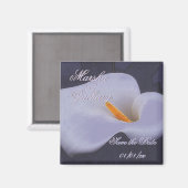 Elegante Calla Lily "Save the Date" Magnete 2 Magnet (Vorderseite/Rückseite)