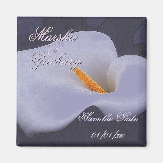 Elegante Calla Lily "Save the Date" Magnete 2 Magnet (Vorne)