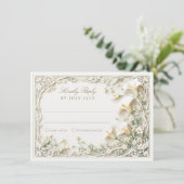 Elegante Calla Lily Wedding RSVP Card Einladung (Stehend Vorderseite)