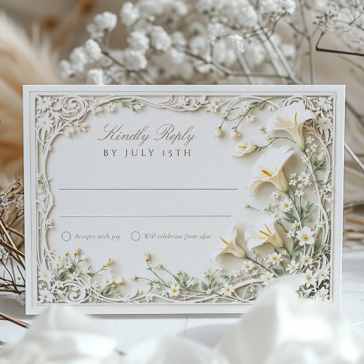 Elegante Calla Lily Wedding RSVP Card Einladung