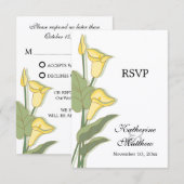 Elegante Calla Lily Yellow RSVP Cards (Vorne/Hinten)