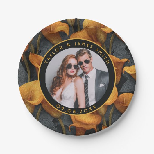 Elegante Calle Lilies Teller Probe Abendessen P (Vorderseite)