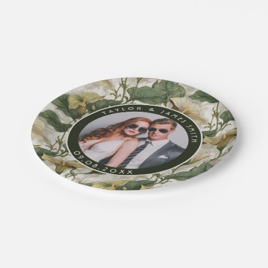 Elegante Calle Lilies Teller zum Polterabend Par (Schrägansicht)