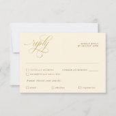 Elegante Calligrafie Cream Gold Wählen Sie aus ein RSVP Karte (Vorderseite)