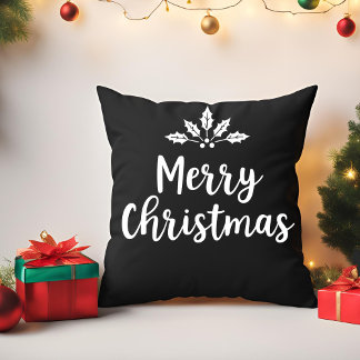 Elegante Calligrafie Frohe Weihnachtsskriptfamilie Kissen