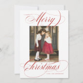 Elegante Calligrafie Weihnachtsfotokarte Feiertagskarte (Vorderseite)