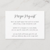 Elegante Calligrafy Brautparty Recipe Anfrage Begleitkarte (Vorderseite)