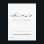 Elegante Calligrafy Bucket List Cards Postkarte<br><div class="desc">Diese eleganten Kalligrafiekarten sind die ideale Ergänzung für einen rustikalen Hochzeitsempfang oder ein Brautparty. Das schlichte und stilvolle Design zeichnet sich durch klassische und extravagante Schrift-Typografie in Schwarz und Weiß aus. Das Schild der Schaufelliste wird separat verkauft.</div>